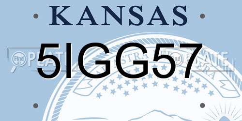 5IGG57 Kansas License Plate
