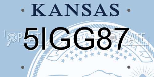 5IGG87 Kansas License Plate