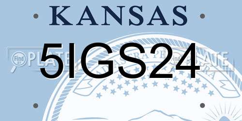 5IGS24 Kansas License Plate