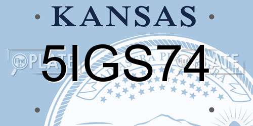 5IGS74 Kansas License Plate