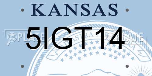 5IGT14 Kansas License Plate