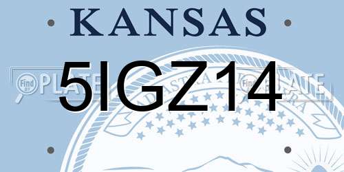 5IGZ14 Kansas License Plate