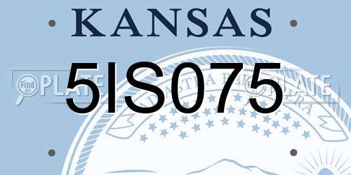 5IS075 Kansas License Plate