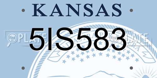 5IS583 Kansas License Plate