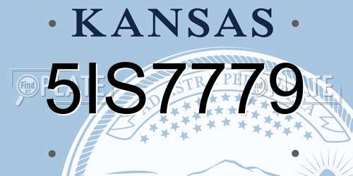 5IS7779 Kansas License Plate