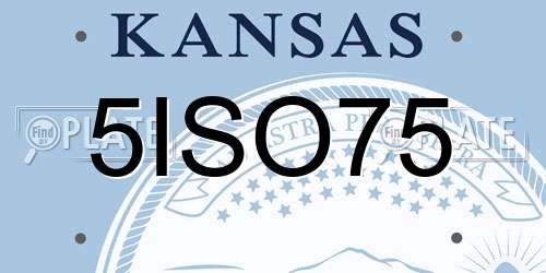 5ISO75 Kansas License Plate