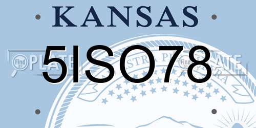 5ISO78 Kansas License Plate