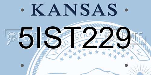 5IST229 Kansas License Plate