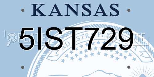 5IST729 Kansas License Plate