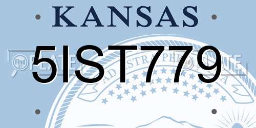 5IST779 Kansas License Plate