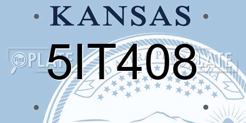 5IT408 Kansas License Plate