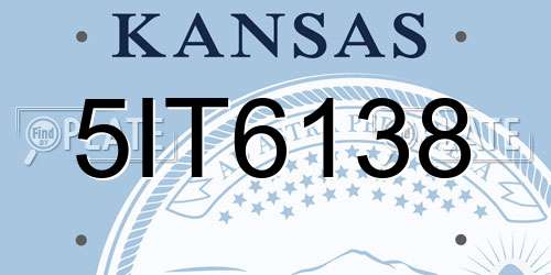 5IT6138 Kansas License Plate