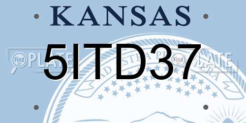 5ITD37 Kansas License Plate