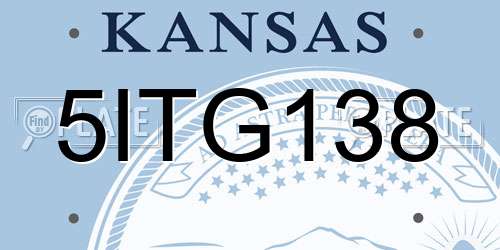 5ITG138 Kansas License Plate