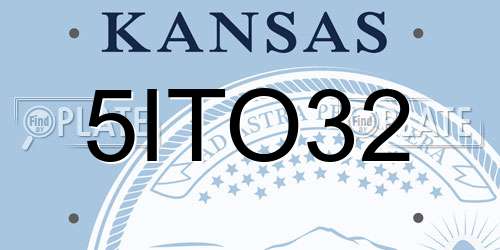 5ITO32 Kansas License Plate