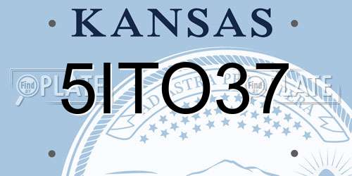 5ITO37 Kansas License Plate