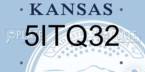 5ITQ32 Kansas License Plate