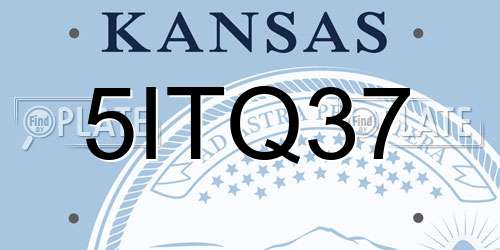 5ITQ37 Kansas License Plate