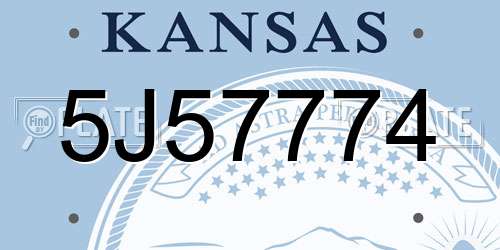 5J57774 Kansas License Plate