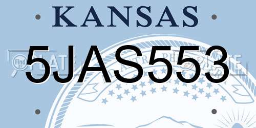5JAS553 Kansas License Plate