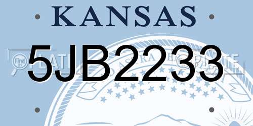 5JB2233 Kansas License Plate