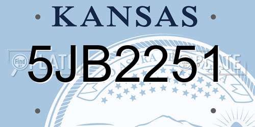 5JB2251 Kansas License Plate