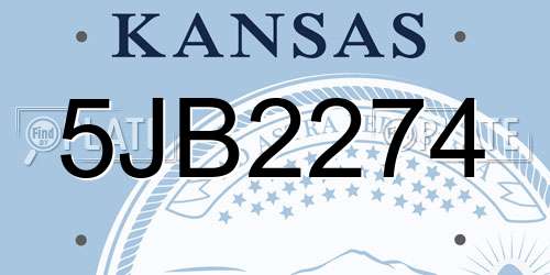5JB2274 Kansas License Plate