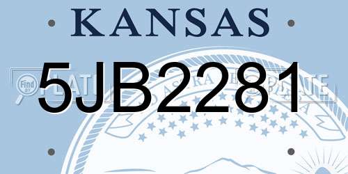 5JB2281 Kansas License Plate