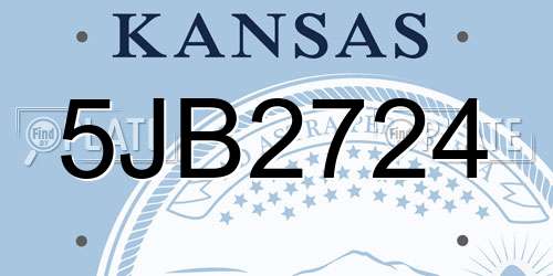5JB2724 Kansas License Plate