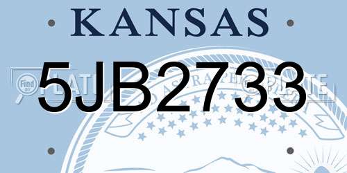 5JB2733 Kansas License Plate
