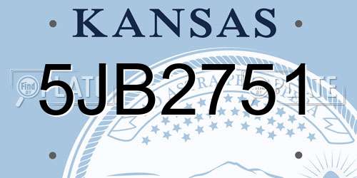 5JB2751 Kansas License Plate