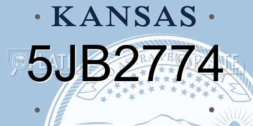 5JB2774 Kansas License Plate