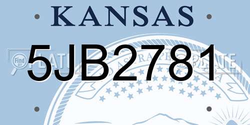 5JB2781 Kansas License Plate