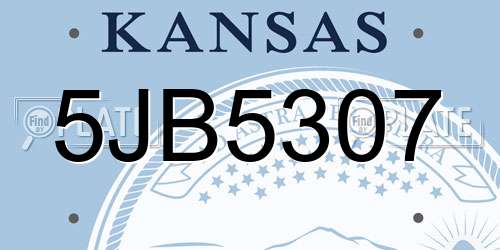 5JB5307 Kansas License Plate