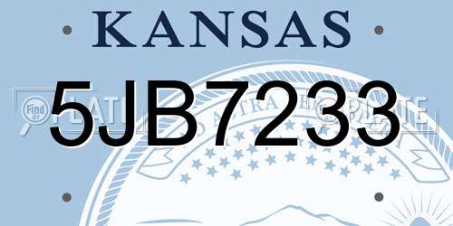 5JB7233 Kansas License Plate