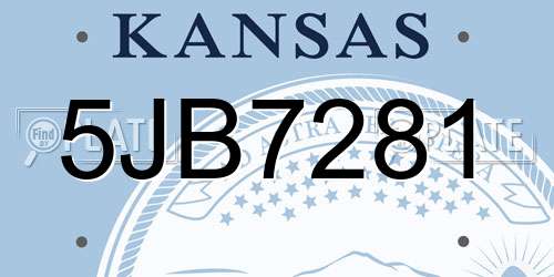 5JB7281 Kansas License Plate