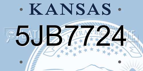 5JB7724 Kansas License Plate