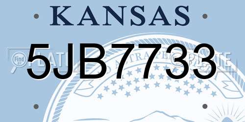 5JB7733 Kansas License Plate