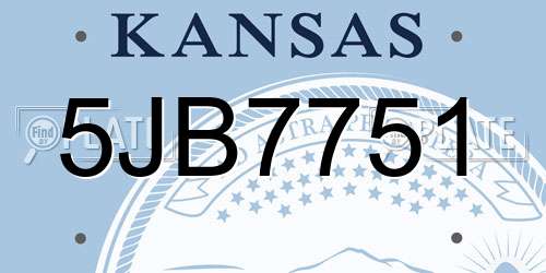 5JB7751 Kansas License Plate