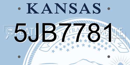 5JB7781 Kansas License Plate