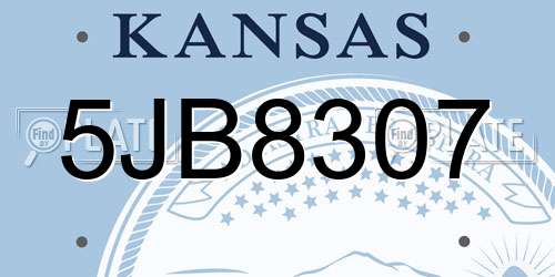 5JB8307 Kansas License Plate