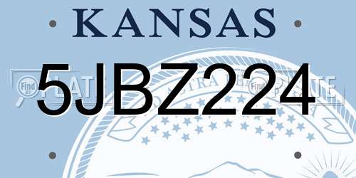 5JBZ224 Kansas License Plate