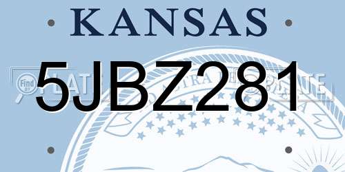 5JBZ281 Kansas License Plate