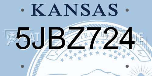 5JBZ724 Kansas License Plate
