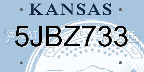 5JBZ733 Kansas License Plate