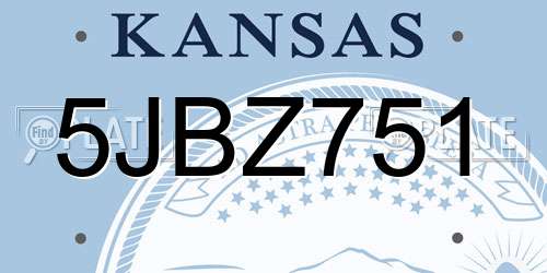 5JBZ751 Kansas License Plate
