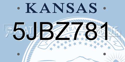 5JBZ781 Kansas License Plate