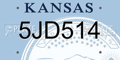 5JD514 Kansas License Plate