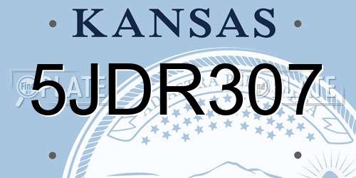 5JDR307 Kansas License Plate