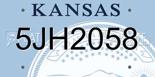 5JH2058 Kansas License Plate